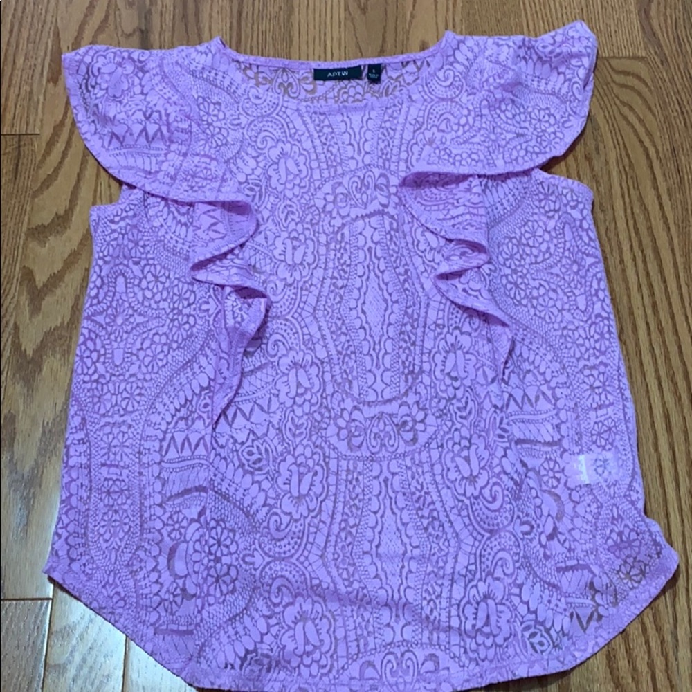 Sheer print petite top